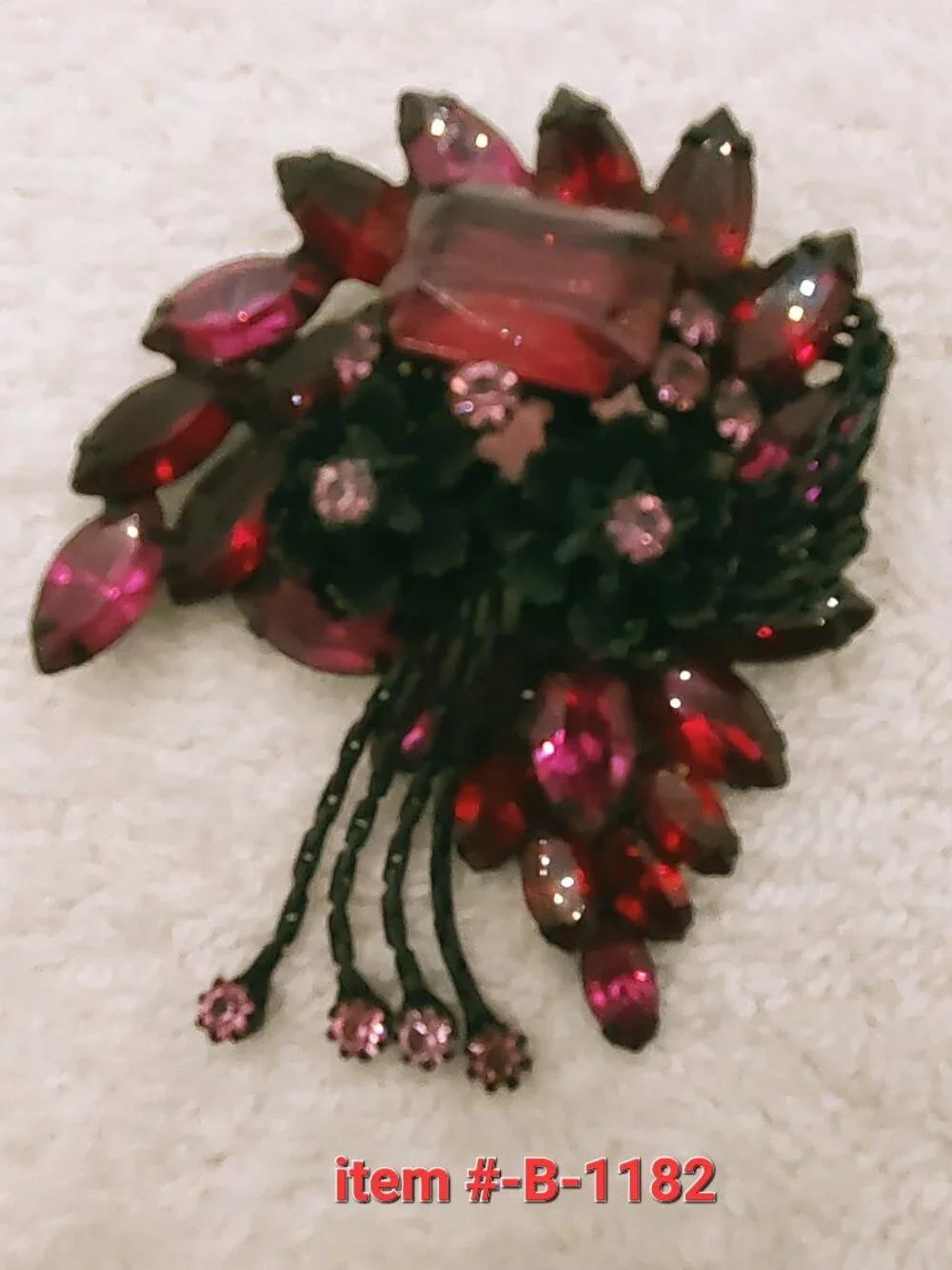 1 Black Rose Brooch, item # B- 1182,. wt. 31 grams.